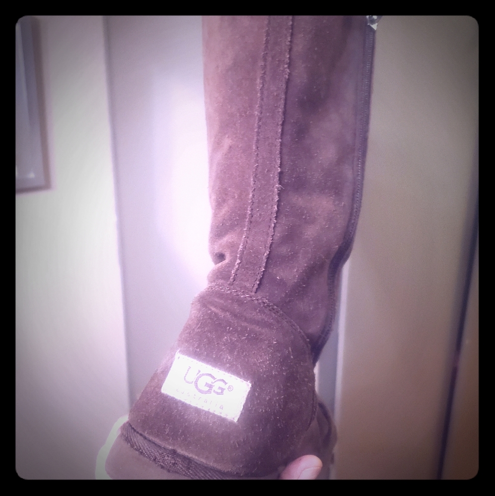 Tall brown ugg boots zip up 8